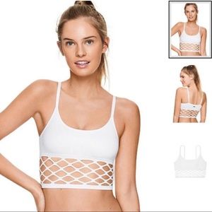 VS PINK White Fishnet Bralette